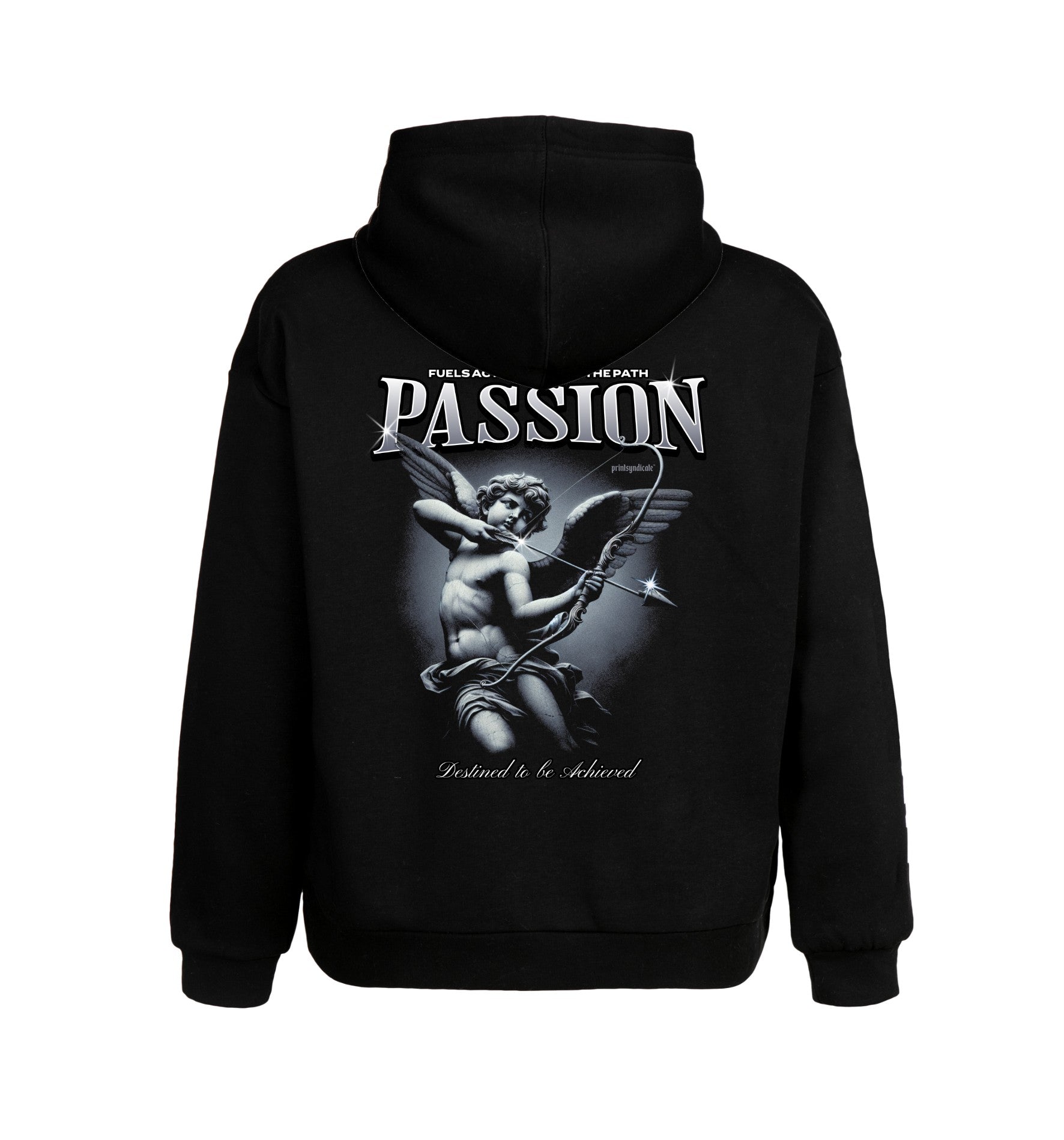 Schwarzer Hoodie mit Passion Design