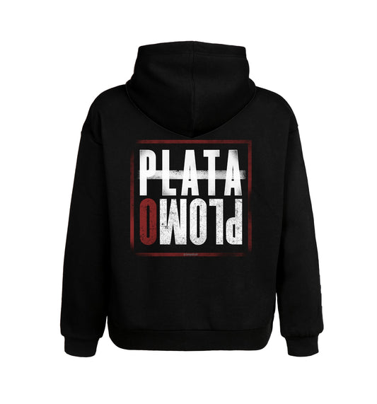 Schwarzer Hoodie mit Plata Plomo Design
