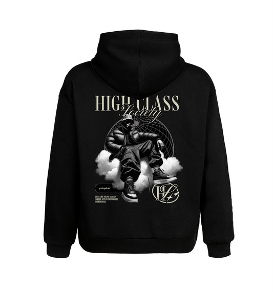 Schwarzer Hoodie mit Society Design