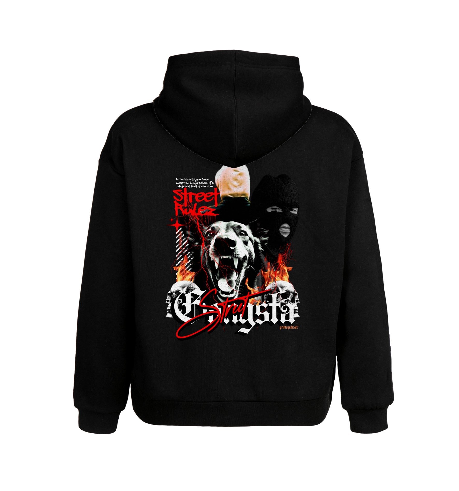 Schwarzer Hoodie mit Street Gangster Design