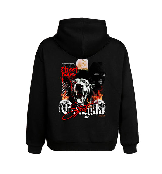 Schwarzer Hoodie mit Street Gangster Design
