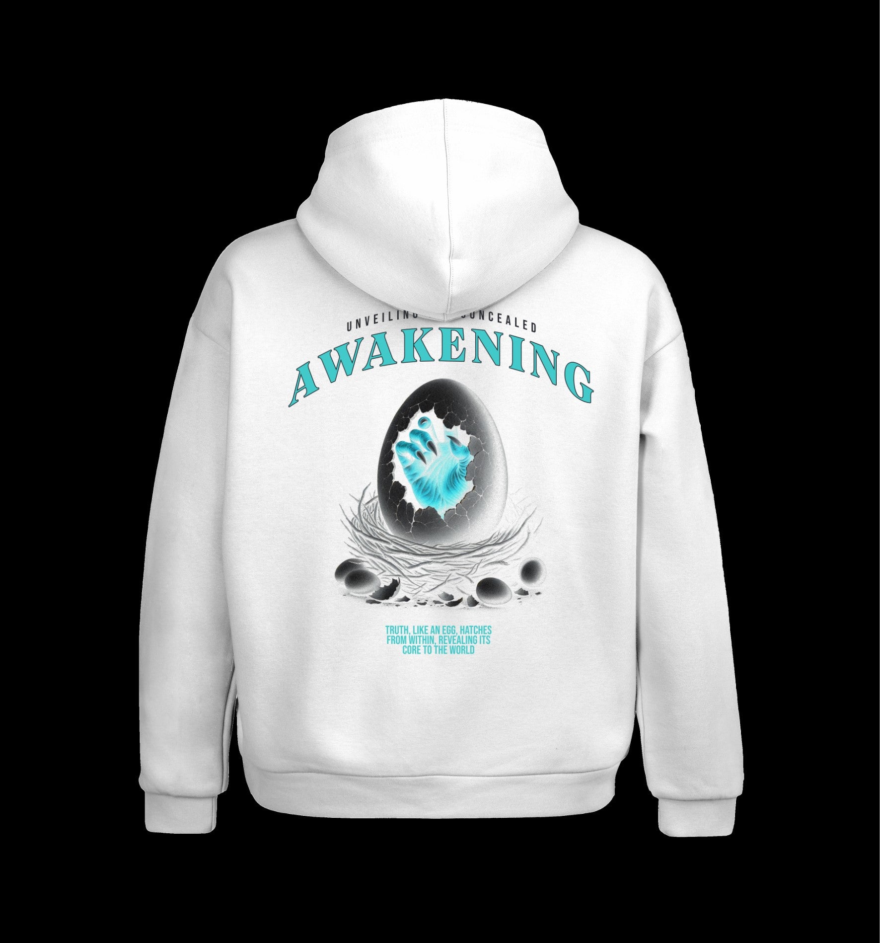 Weißer Hoodie mit Awakening Design