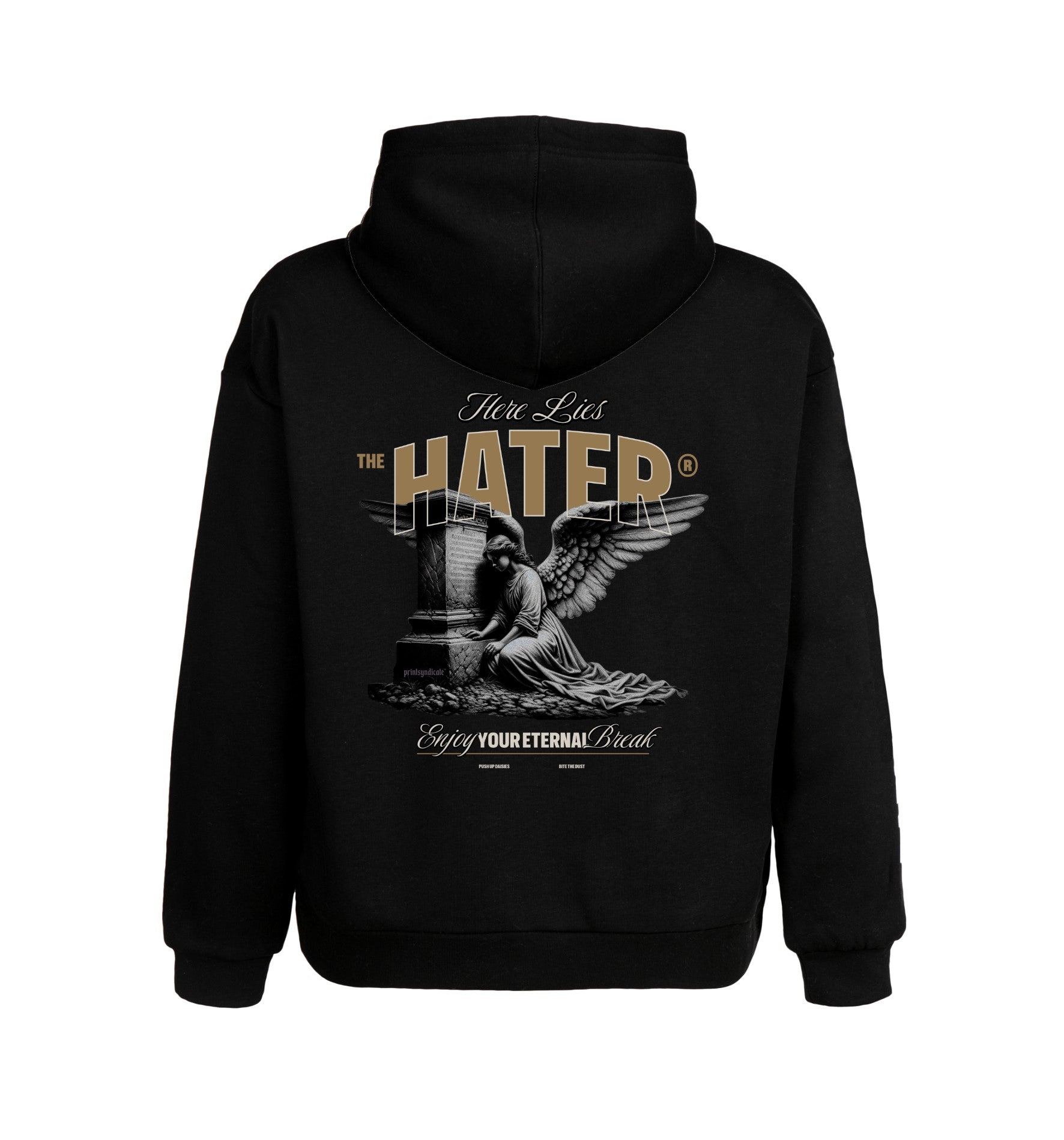 Schwarzer Hoodie mit Hater Design