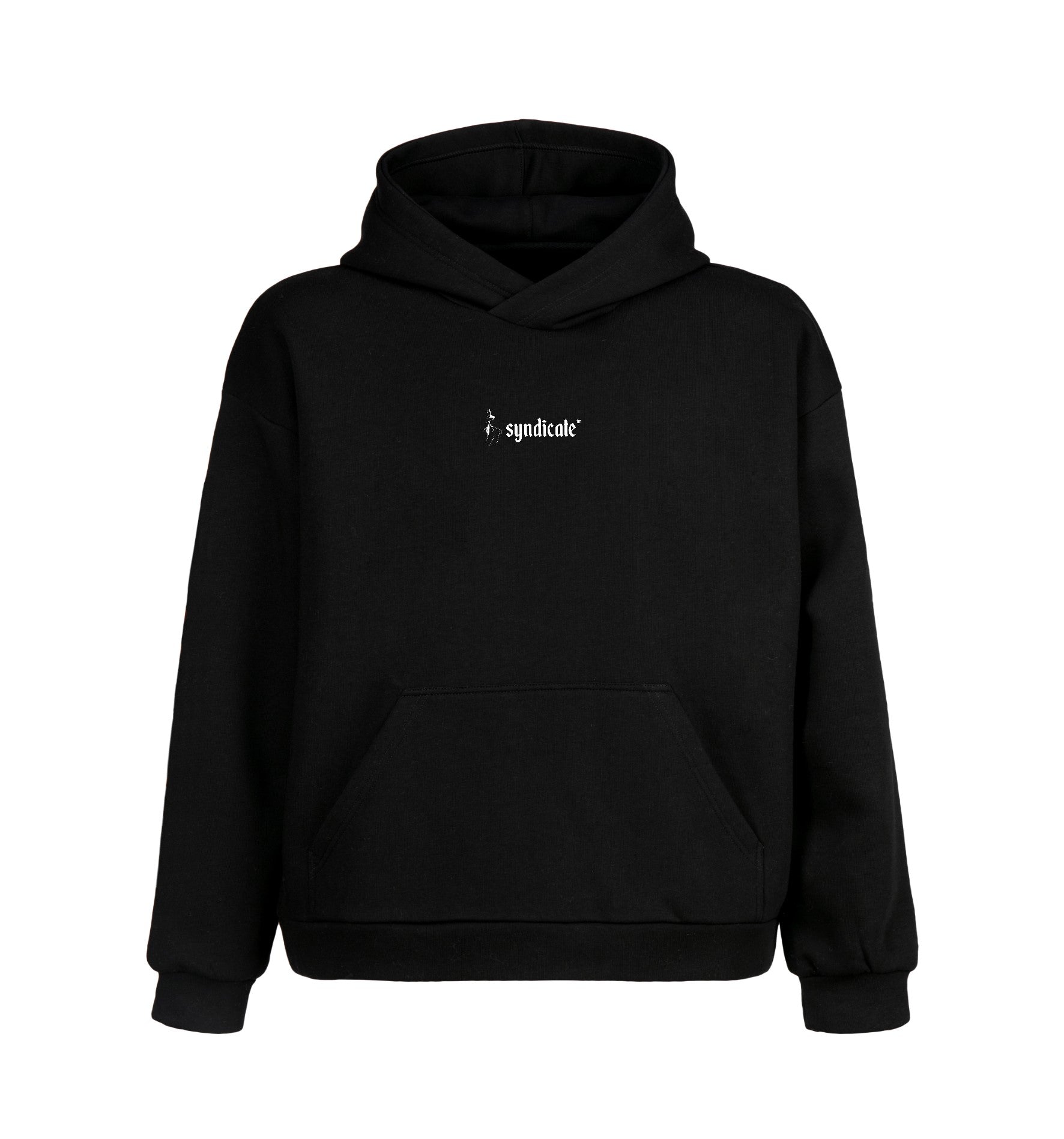 Schwarzer Hoodie mit Syndicate Logo Design