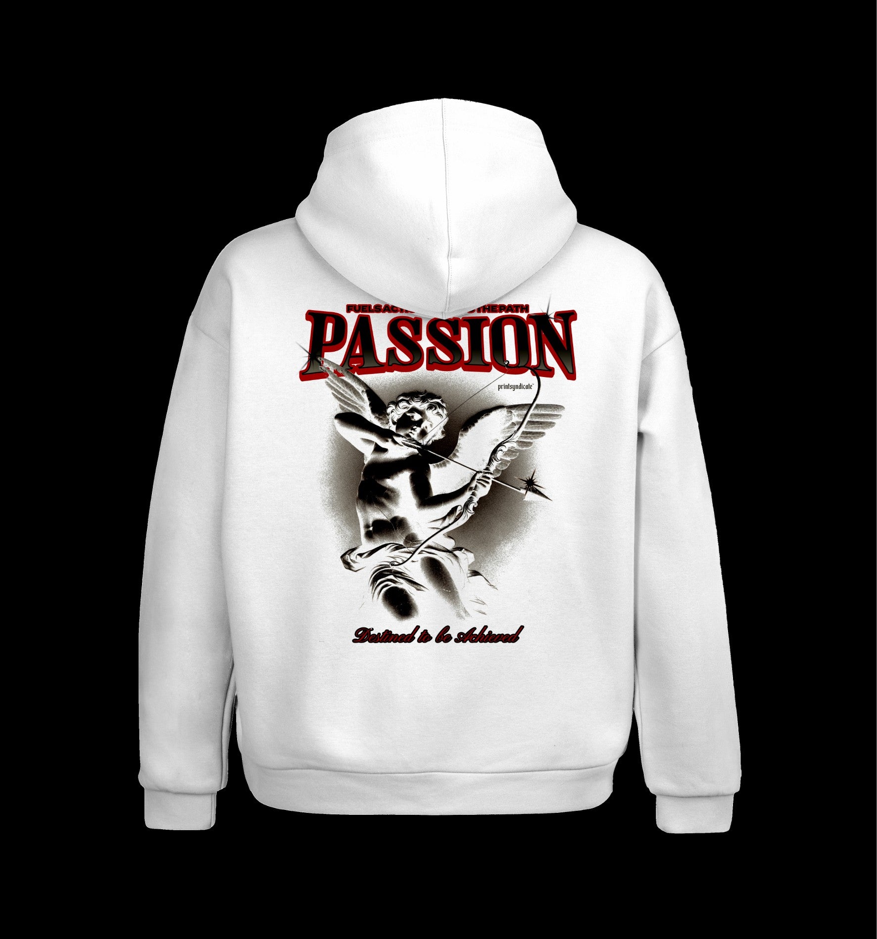 Weißer Hoodie mit Passion Design