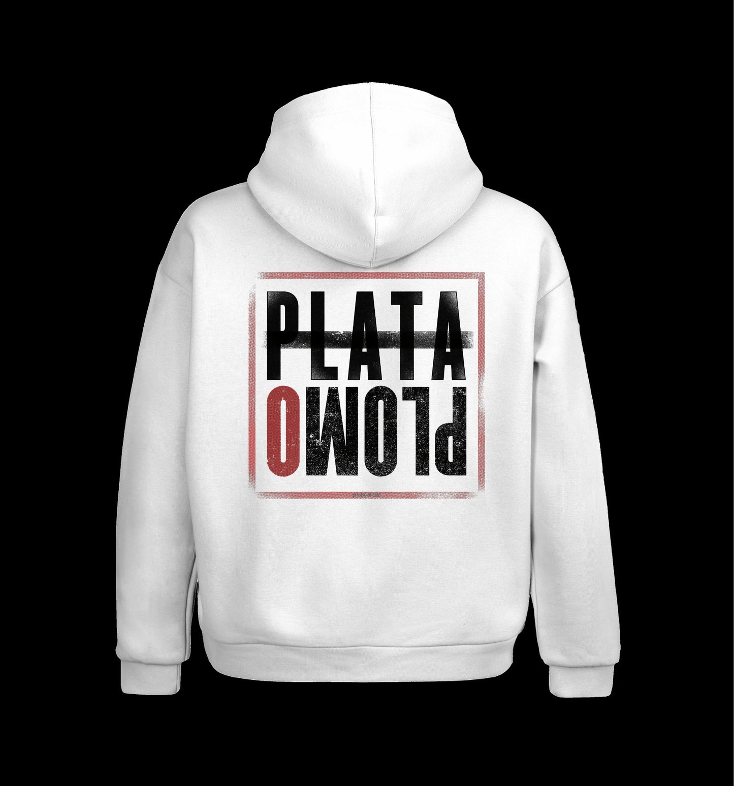 Weißer Hoodie mit Plata Plomo Design