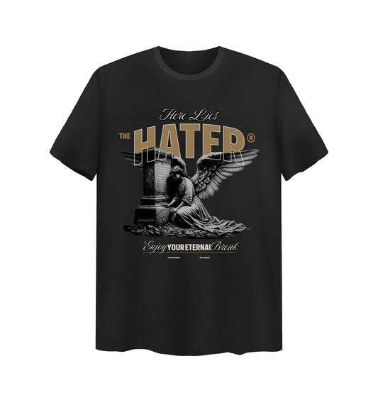 Schwarzes T-Shirt mit Hater Design