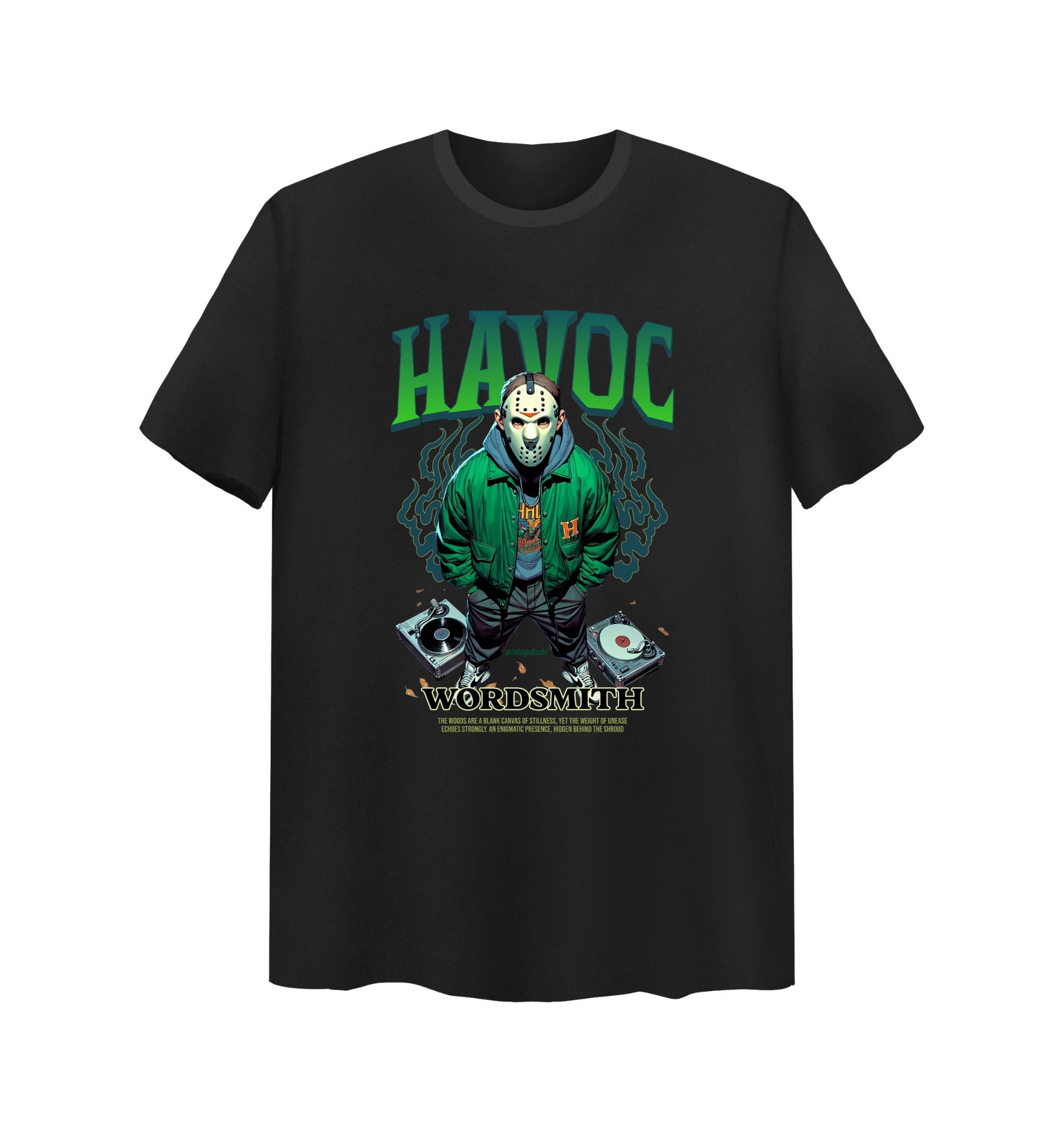 Schwarzes T-Shirt mit Havoc Design