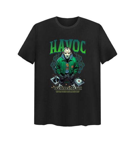 Schwarzes T-Shirt mit Havoc Design