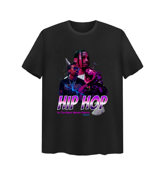 Schwarzes T-Shirt mit Hip Hop Design