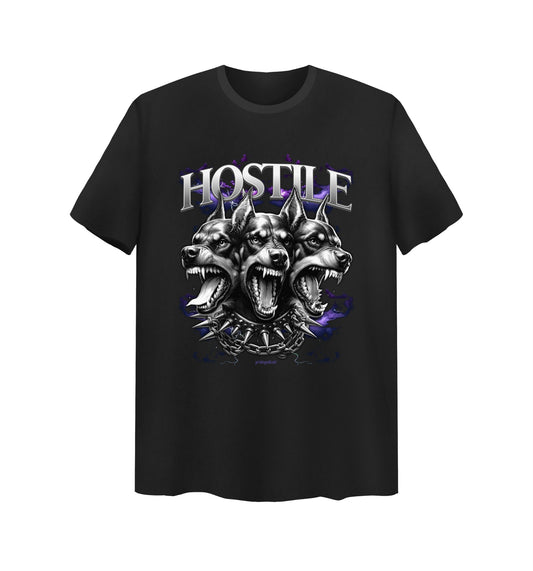 Schwarzes T-Shirt mit Hostile Design