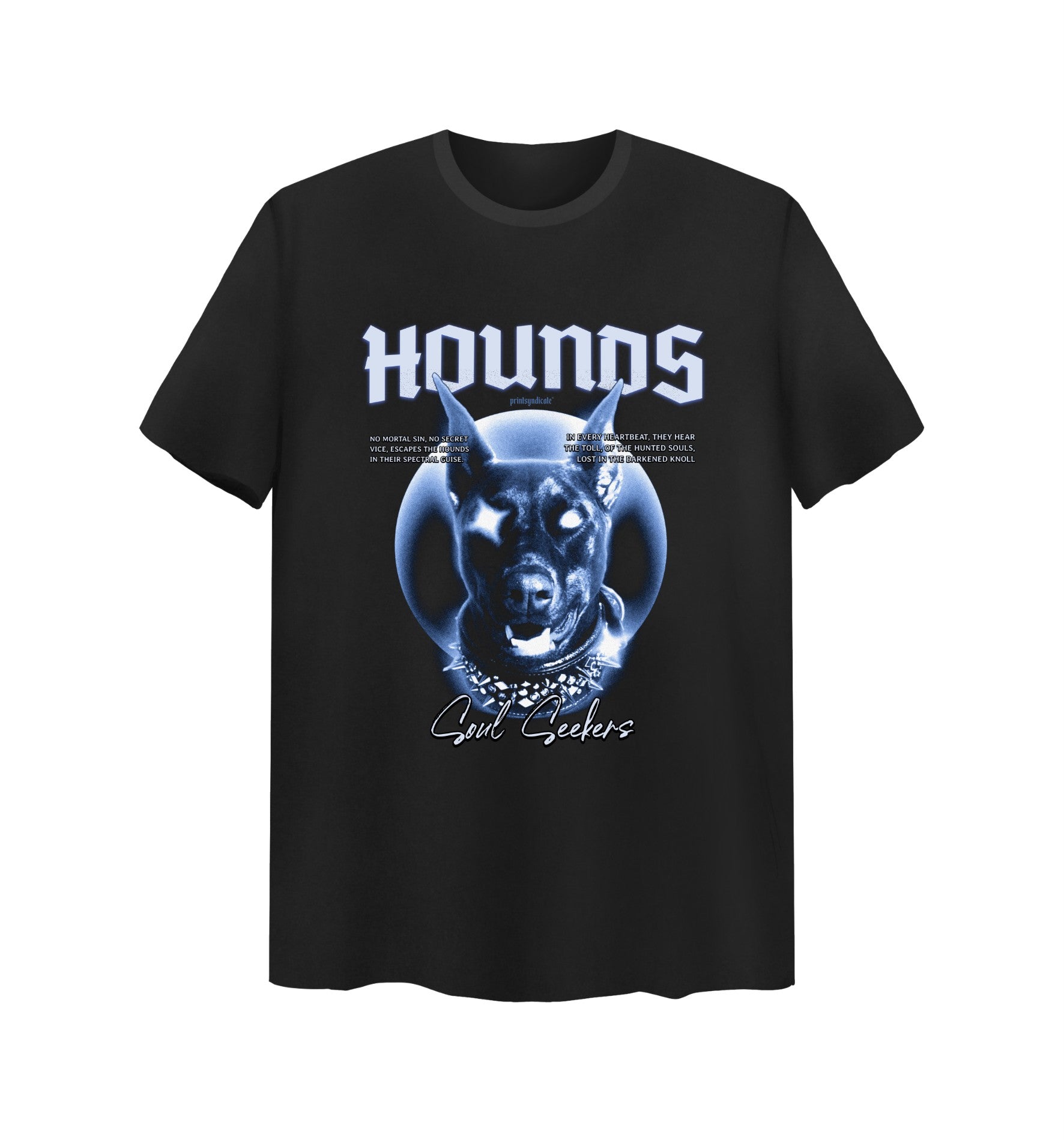 Schwarzes T-Shirt mit Hounds Design