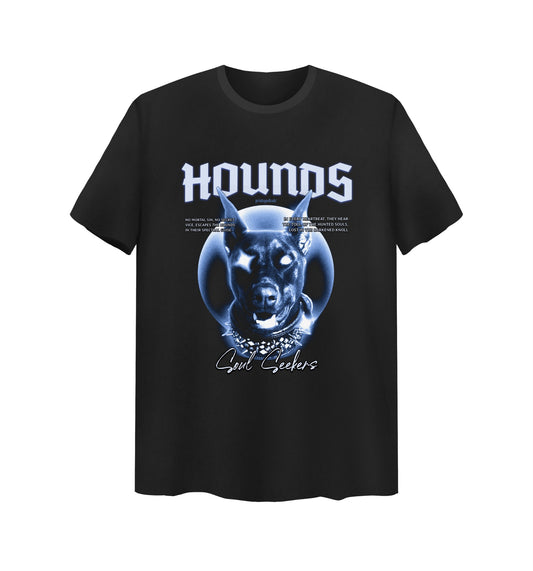 Schwarzes T-Shirt mit Hounds Design