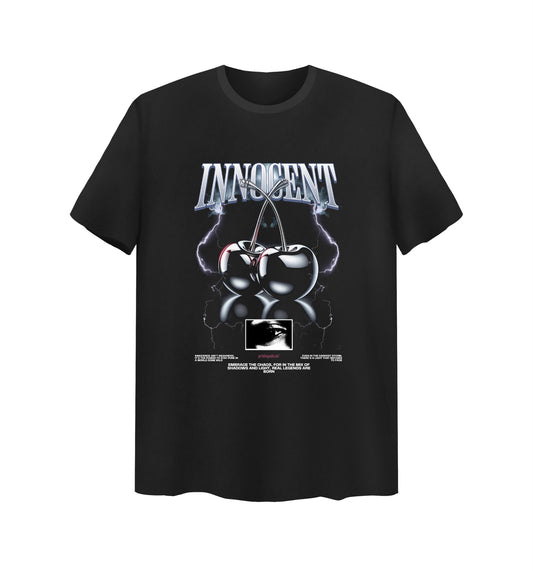 Schwarzes T-Shirt mit Innocent Design