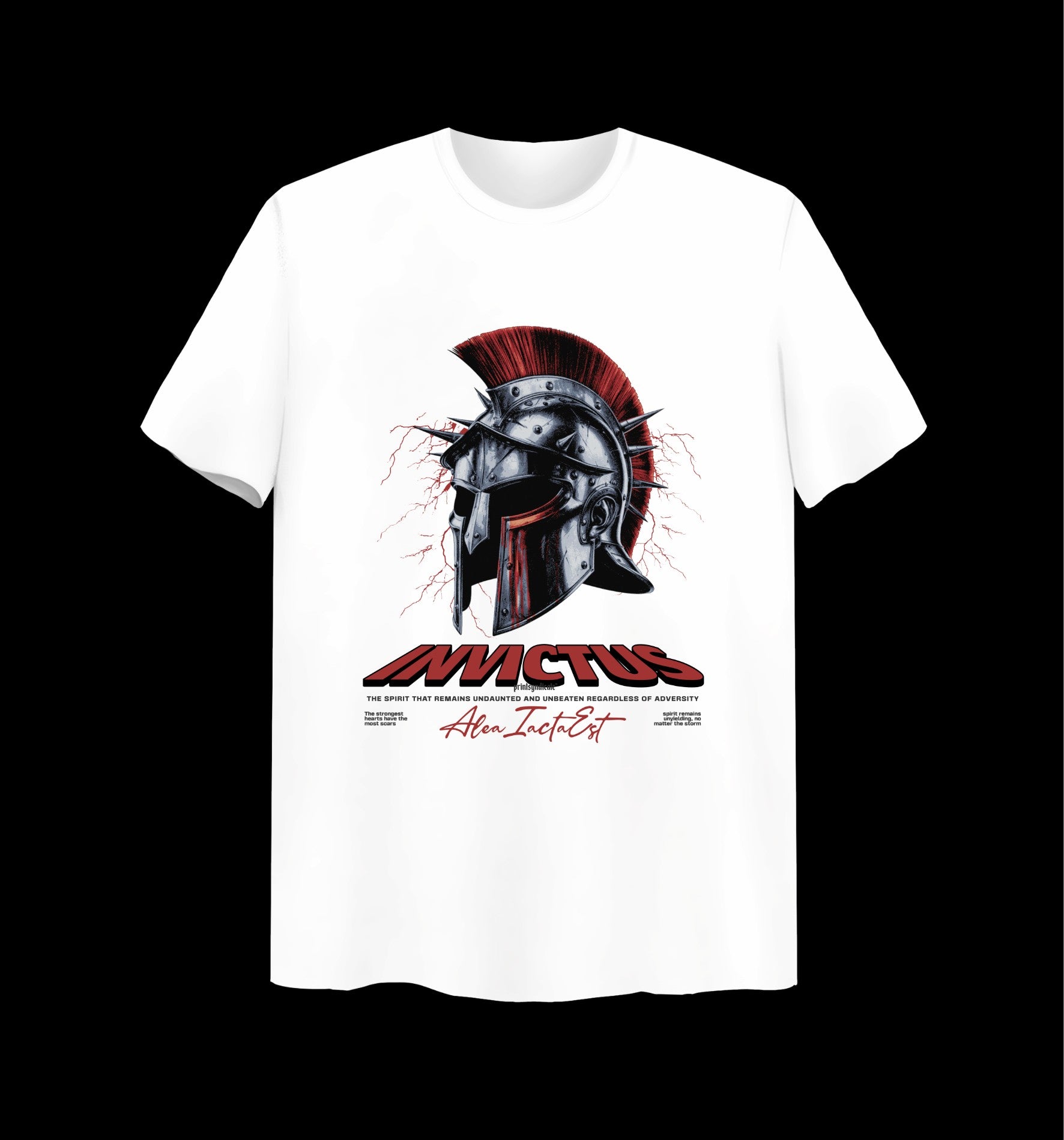 Weißes T-Shirt mit Invictus Design