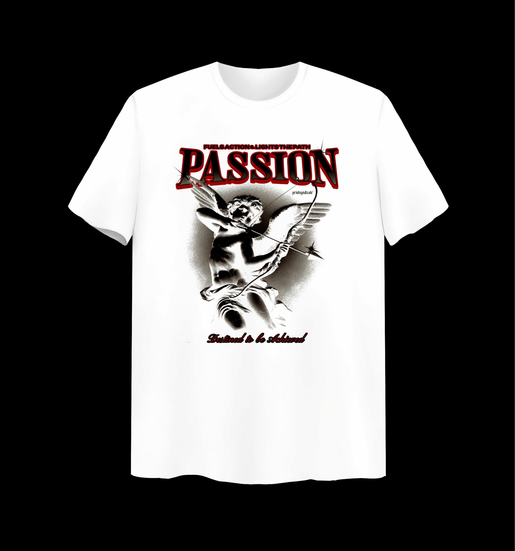 Weißes T-Shirt mit Passion Design