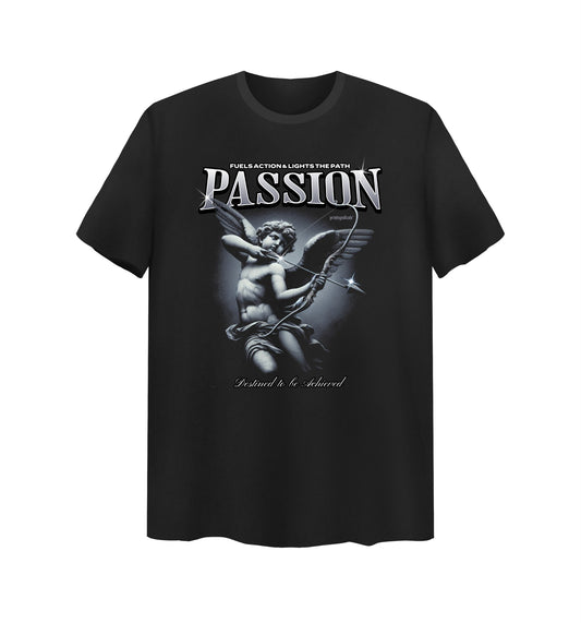 Schwarzes T-Shirt mit Passion Design