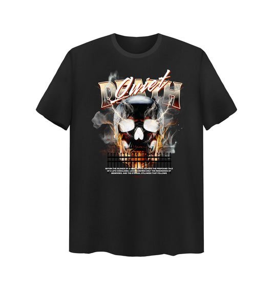 Schwarzes T-Shirt mit Quiet Death Design