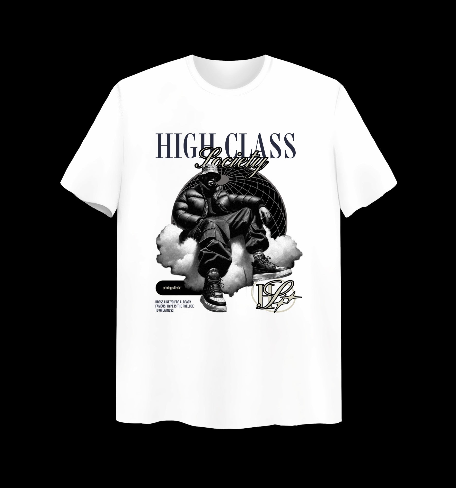 Weißes T-Shirt mit Society Design