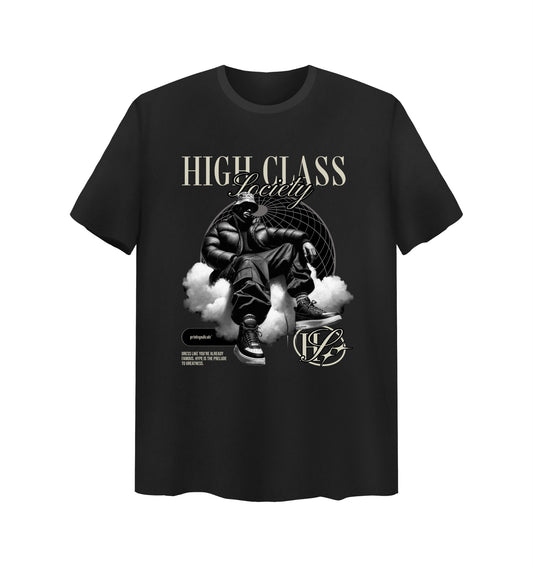 Schwarzes T-Shirt mit Society Design