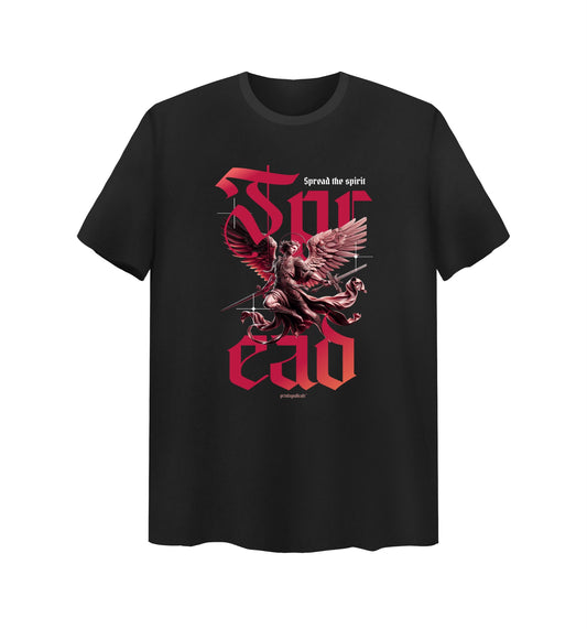 Schwarzes T-Shirt mit Spread Design