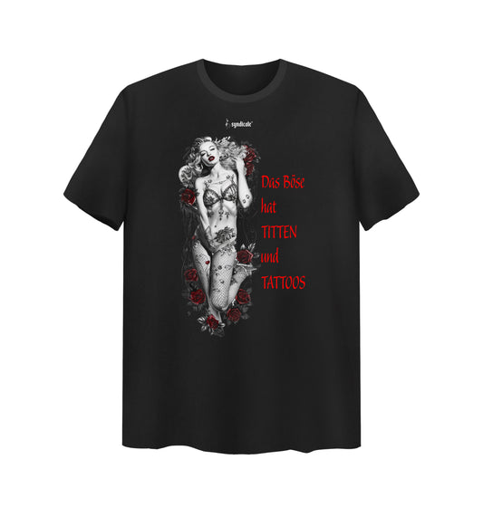 Schwarzes T-Shirt mit TITTEN&TATTOOS Design