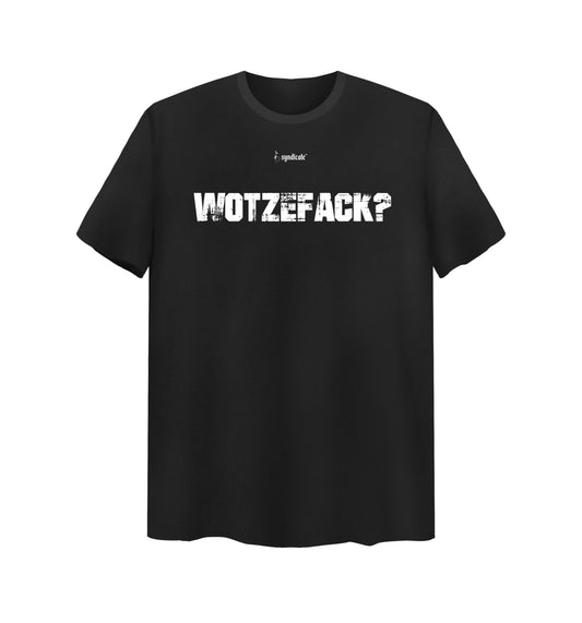 Schwarzes T-Shirt mit WOTZEFUCK Design